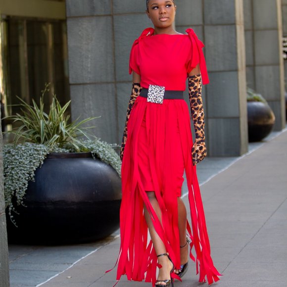 FRINGE MAXI SKIRT - Picture 4 of 5